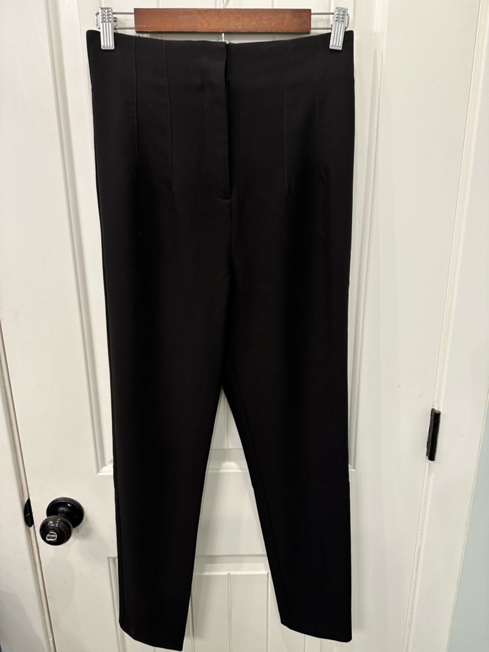 NWT Camila Coelho Womens Black High Waisted Front Seam Trousers Size S